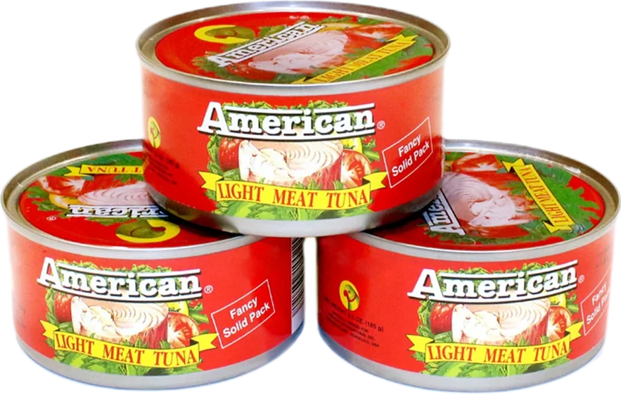 American Gold Light Meat Tuna Flakes, 185 g canned, front of pack