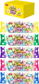 Anasco Luffey marshmallow cubes, green outer, 120 g x 48 pieces.