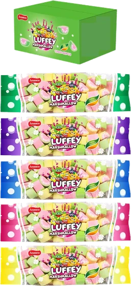 Anasco Luffey Marshmallow Cubes range as supplied, showing several packs of the line.