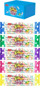 Anasco Luffey twist marshmallow, blue outer, 120 g x 48 pieces.