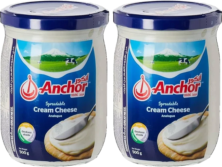 Anchor Spreadable Cream Cheese, 500 g glass jar, front of pack