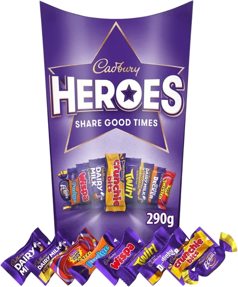 Cadbury Heroes, 550 g tub, front of pack