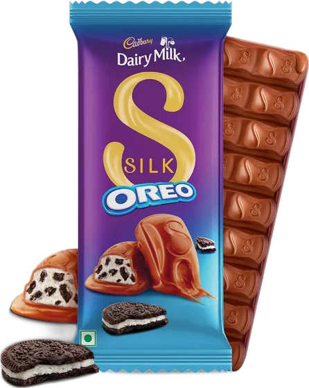 Cadbury Oreo, 95 g moulded or enrobed countline bar, front of pack
