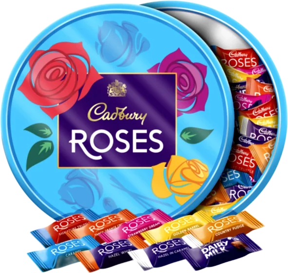 Cadbury Roses, 550 g tub, front of pack