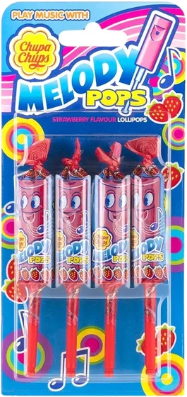 Chupa Chup Melody Pops, 15 g pouch or jar, front of pack