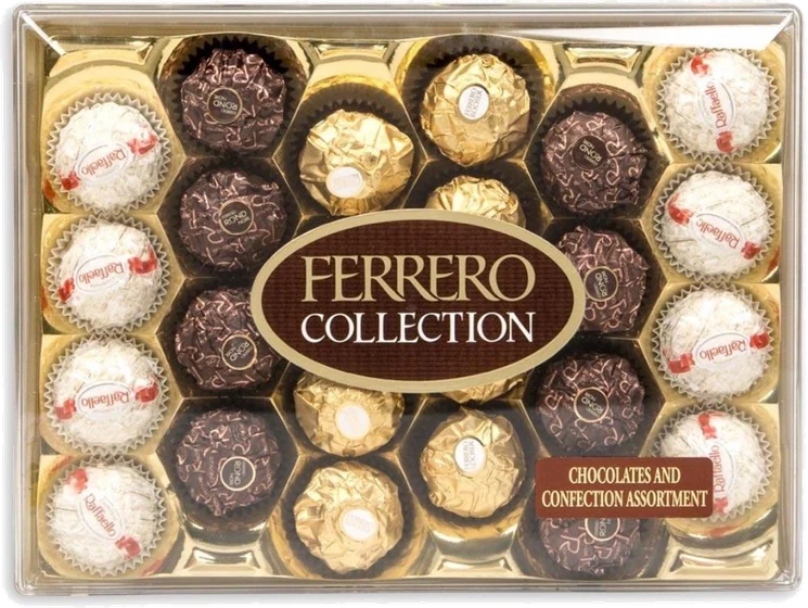 Ferrero Collection T24, 24-praline box, front of pack.
