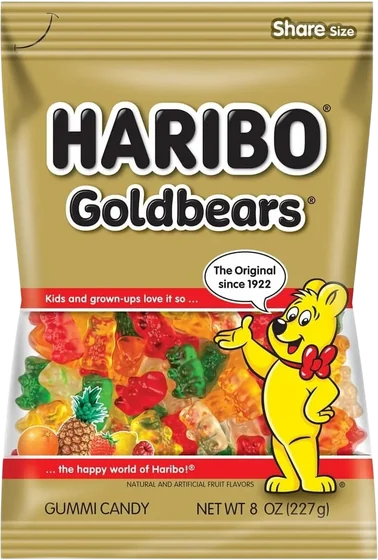 Haribo Gold Bears, 80 g pouch or jar, front of pack