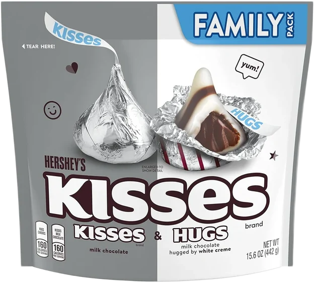 Hershys Kisses Pouch, 100 g tub, front of pack