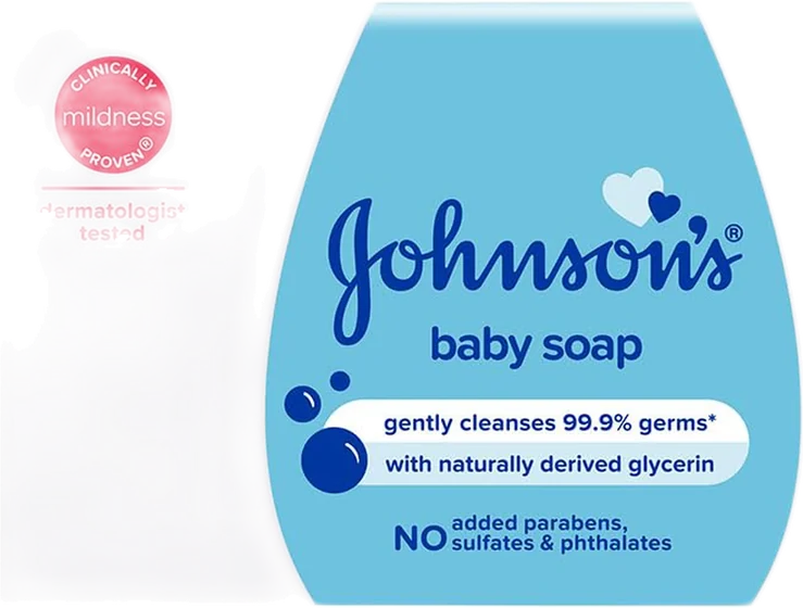 Johnson’s Baby Soap, 125 g wrapped bar, front of pack