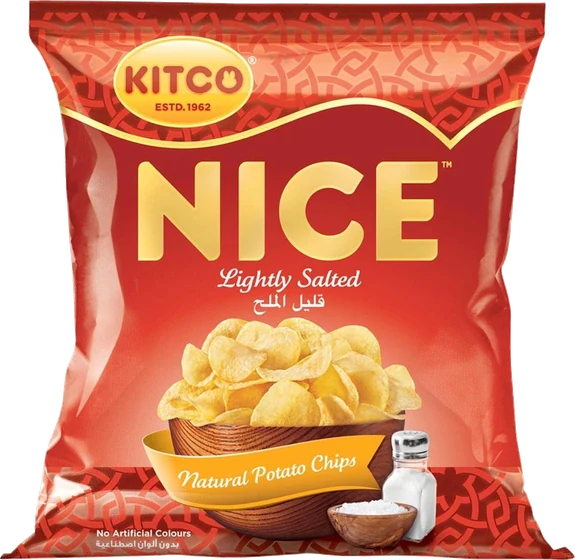 Kitco Nice Lightly Salted, Film bag, front of pack.