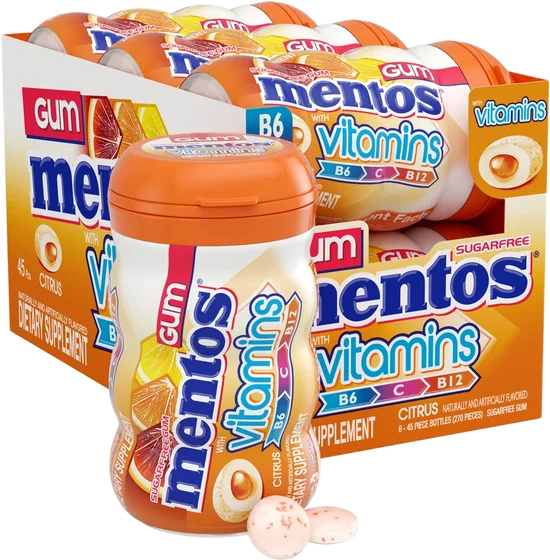 Mentos Chewing Gum, 40 g sticks, front of pack