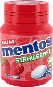 Mentos Gum Strawberry, 40-piece bottle.