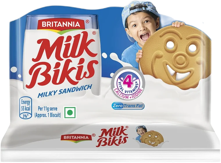 Milk Plus Biscuit, 120 g film or carton pack, front of pack
