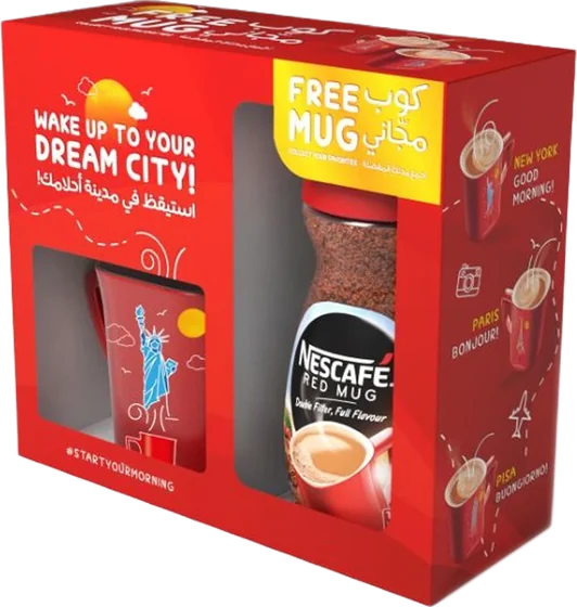Nescafe Redmug Coffee, 100 g glass jar or tin, front of pack