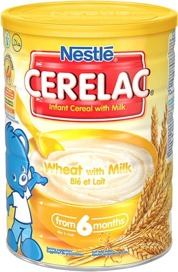 Nestle Cerelac Wheat, 400 g carton or tin, front of pack