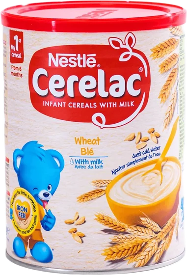 Nestle Cerelac Wheat With Milk, 400 g carton or tin, front of pack
