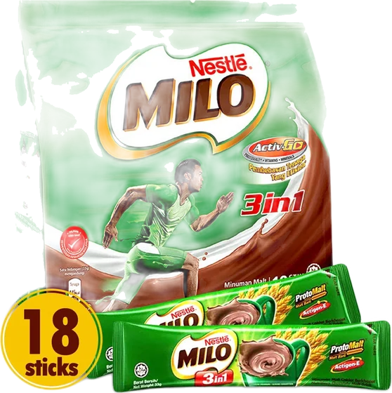 Nestle Milo Powder, 400 g pouch or tin, front of pack