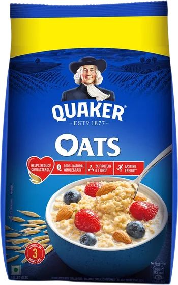 Quaker Oats A, 500 g tin or carton, front of pack