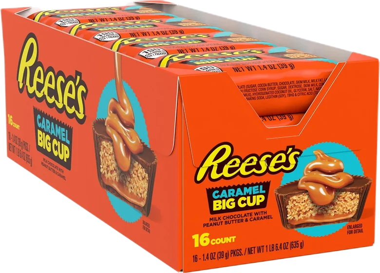 Reeses Peanut Butter Cups, 46 g plastic or glass jar, front of pack