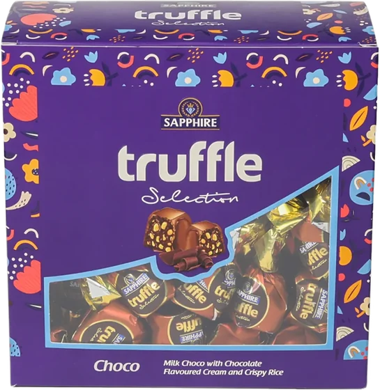 Sapphire Choco Truffle Selection, 1 kg tub, front of pack