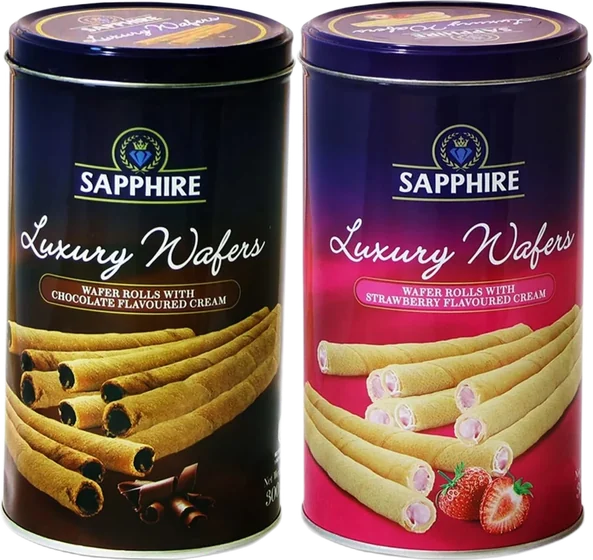 Sapphire Luxury Wafer, 300 g wafer fingers or bars, front of pack