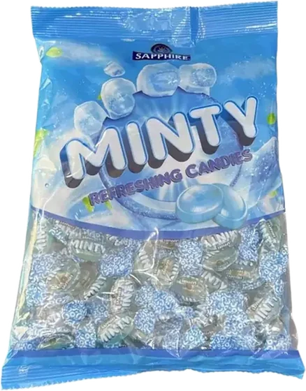 Sapphire Minty, 600 g pouch or jar, front of pack