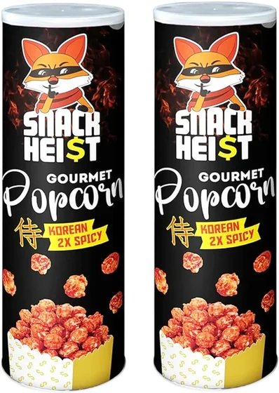 Snack Heist Korean 2x Spicy Popcorn, 85 g film pouch, front of pack