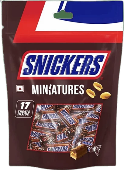 Snicker Miniature, 150 g moulded or enrobed countline bar, front of pack