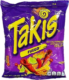 Takis Fuego 92.3 g bag. A smaller pack than the 280.7 g shown above.
